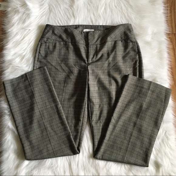 Elle Pants - Elle Black+White Plaid Trousers
